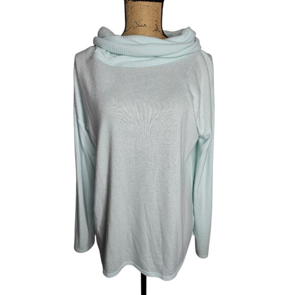 NWT Rachel Zoe Light Green Cowl Neck Sweater Cozy large - Picture 1 of 11